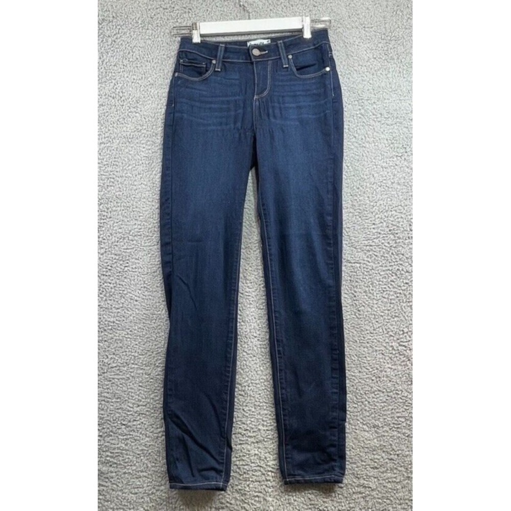PAIGE Jeans 27 Hoxton Ultra Skinny Women's Blue 5-Pocket Mid Rise Dark Wash
